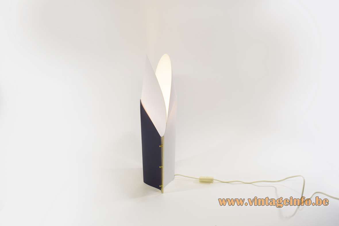 Samuel Parker Reflex table lamp black plastic base white lamsphade 1980s design Moon Slamp 1990s Italy