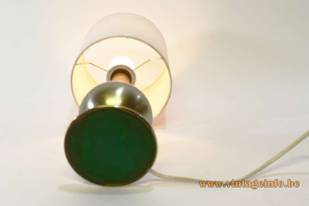 1970s chrome globe table lamp round base green felt bottom Massive Belgium 1960s