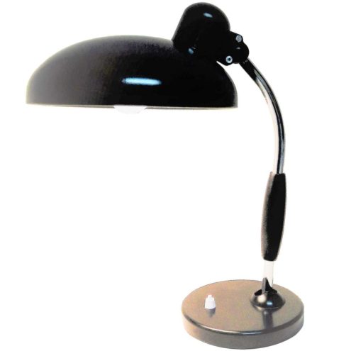 Bruder Koranda & Co desk lamp 1933 design: Christian Dell black metal base & lampshade chrome rod Bauhaus