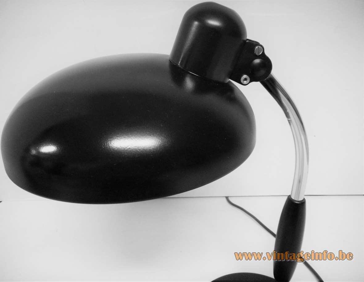 Bruder Koranda & Co desk lamp 1933 design: Christian Dell black metal base & lampshade chrome rod Bauhaus