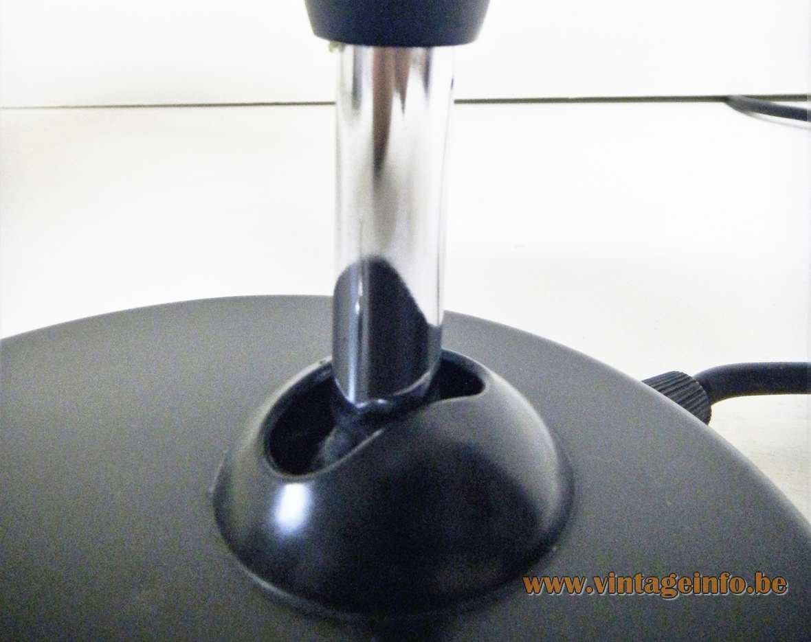 Bruder Koranda & Co desk lamp 1933 design: Christian Dell black base adjustable curved chrome rod Bauhaus