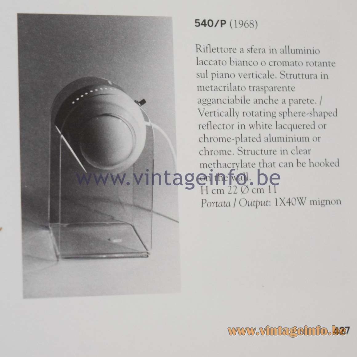 Gino Sarfatti - Selected Works 1938-1973 - 540 P Table Lamp 1968