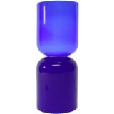 Habitat Capsule table lamp round pill style blue glass base & lampshade 1990s 2000s UK E14 socket
