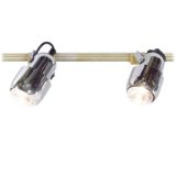 Mid-century chrome spotlights 3 chrome tubular lampshades aluminium rail E27 lamp sockets Massive Belgium 1960s 1970s