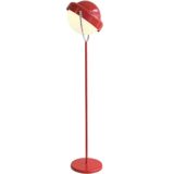 Uno Dahlen Aneta floor lamp red base & rod chrome slat round lampshade white diffuser 1960s 1970s