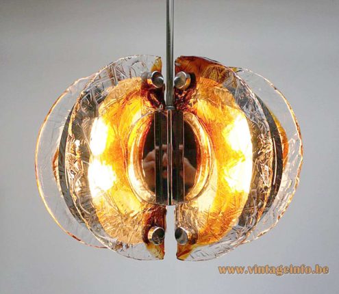 Angelo Brotto Amber Glass Chandelier 2