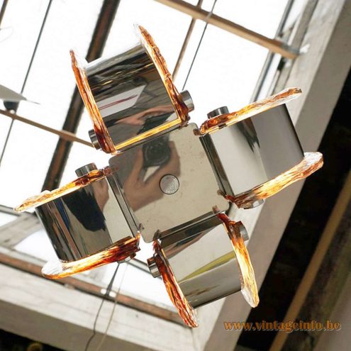 Angelo Brotto Amber Glass Chandelier 3