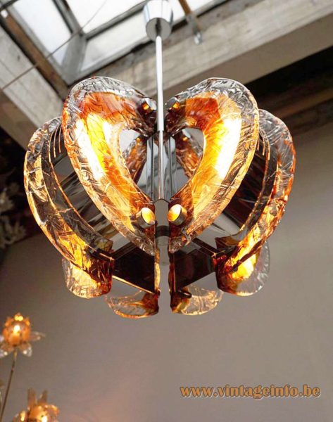 Angelo Brotto Amber Glass Chandelier 7