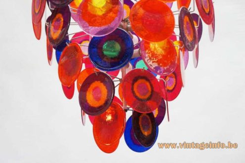 Aro Leuchte Multicoloured Discs Chandelier 8
