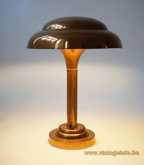 Copper Art Deco Table Lamp