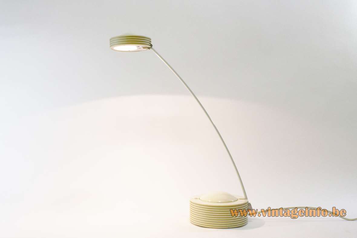 E Lite Lugano desk lamp round base lampshade long thin rod Targetti Sankey halogen 1980s 1990s