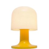 Fagerhults bedside table lamp yellow plastic base white acrylic mushroom lampshade Sweden 1960s 1970s vintage MCM