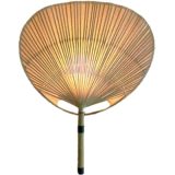Ingo Maurer Uchiwa wall lamp rice paper bamboo Japanese fan lampshade 1973 Design M Germany 1970s