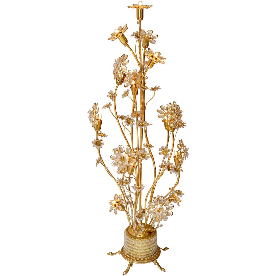 Gilded Crystal Flowers Wall Lamp from Palwa, 1970s, Set of 2 for sale at  Pamono