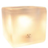 Peill+Putzler frosted ice cube table lamp clear square cuboid glass lampshade E14 socket 1970s 1980s