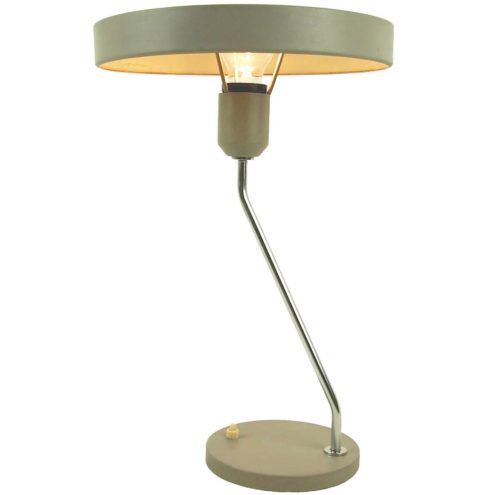 Philips Romeo desk lamp mushroom lampshade folded chrome rod round base Louis kalff design 1960s 1970s
