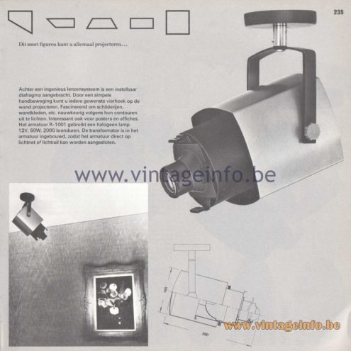 Raak Amsterdam Light Catalogue 8 - 1968 - R-1001 projector