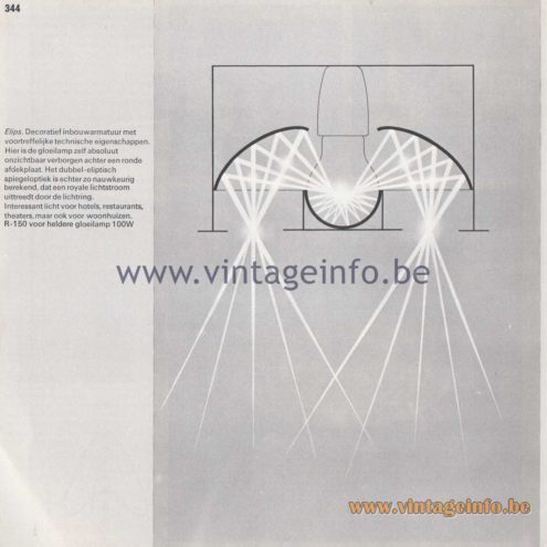 Raak Amsterdam Light Catalogue 8 - 1968 - Raak Elips Flush Mount R-150