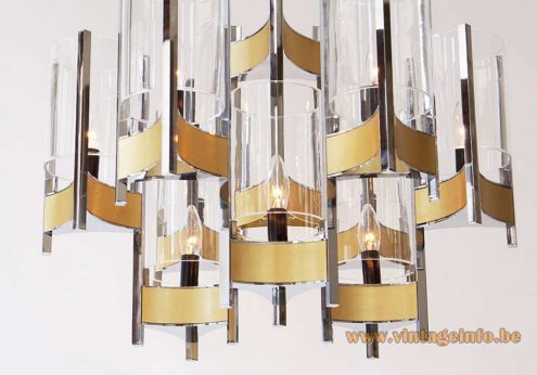 Sciolari Brass Chrome Chandelier 6