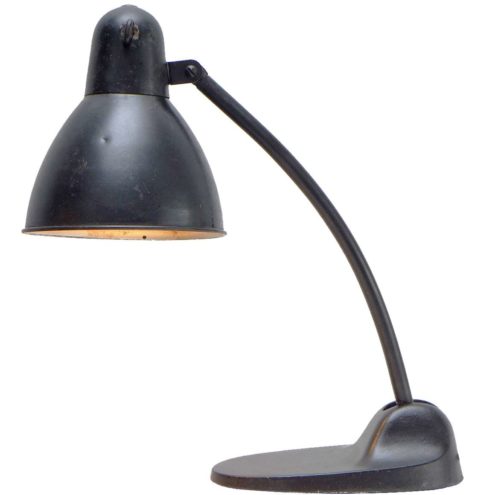 Siemens-Schuckertwerke L299 desk lamp black cast iron base metal rod lampshade 1920s 1930s Bauhaus art deco