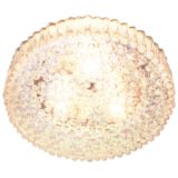 Staff bubble glass flush mount wall lamp big round embossed lampshade 1960s 1970s Germany E27 sockets