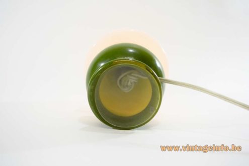 1950s Olive Green White Glass Bedside Lamp 6