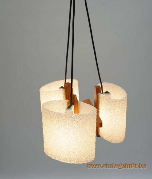1960s Acrylic Teak Chandelier 1