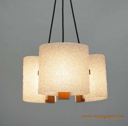 1960s Acrylic Teak Chandelier 2