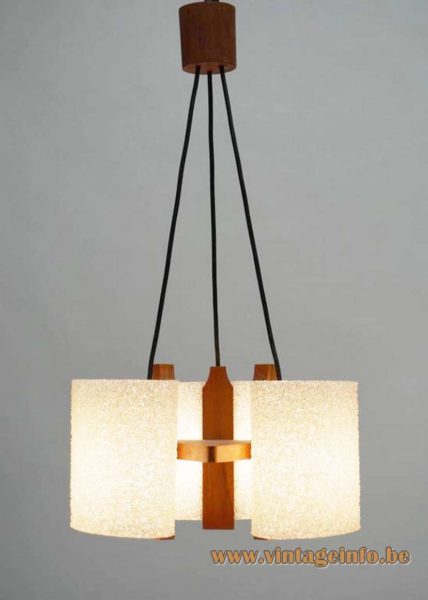 1960s Acrylic Teak Chandelier 4