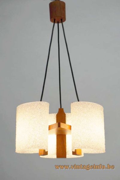 1960s Acrylic Teak Chandelier 5