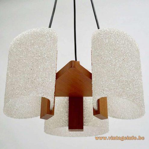 1960s Acrylic Teak Chandelier 6