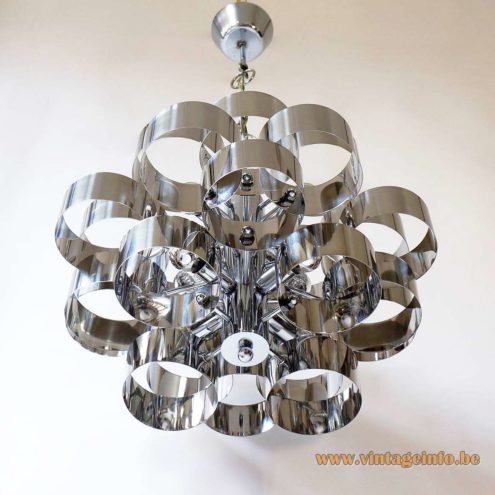 1970s Stainless Steel Cylinders Chandelier 5