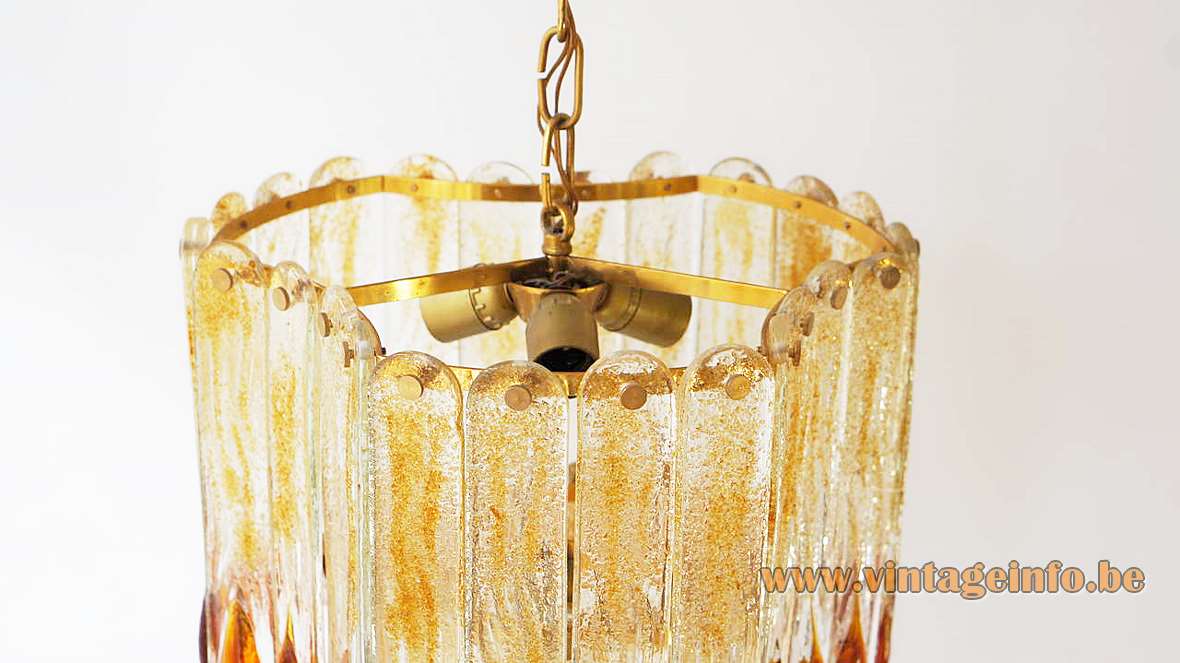AV Mazzega amber teardrops chandelier tongues design: Carlo Nason Murano waterfall glass gold tears flakes 1970s Italy