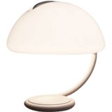 Martinelli Luce Serpente table lamp 1965 design: Elio Martinelli white acrylic lampshade curved metal rod 1960s