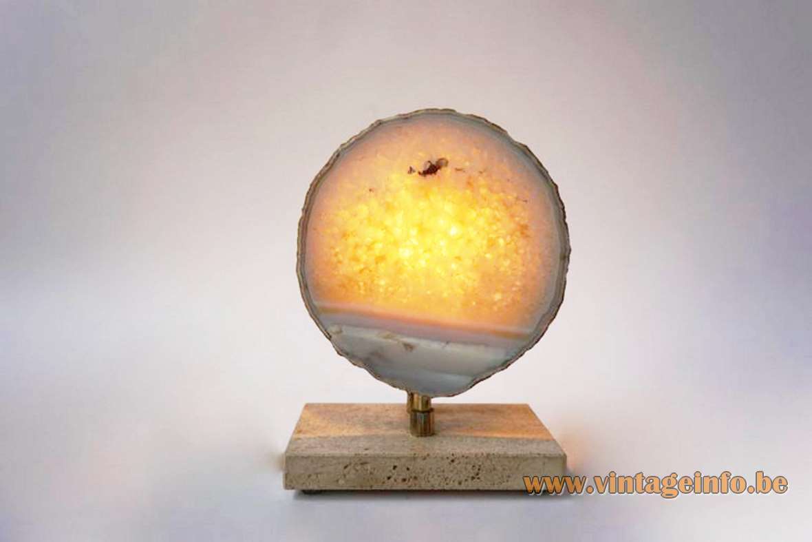 Pierre Faveere Agate Table Lamp, Agate Stone Table Lamp