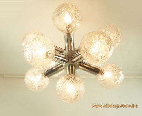 VEB Wohnraumleuchten Sputnik Globes Chandelier 5