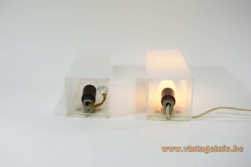 1960s Cuboid Acrylic Wall Lamps 3