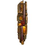 1970s Ars Munda wall lamp elongated brutalist resin multiplo polyester green brown orange red Germany 1960s