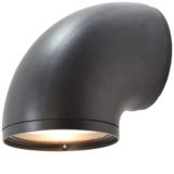BEGA 1980s outdoor wall lamp 2276 curved garden light black anthracite aluminium wrinkle paint E27 socket