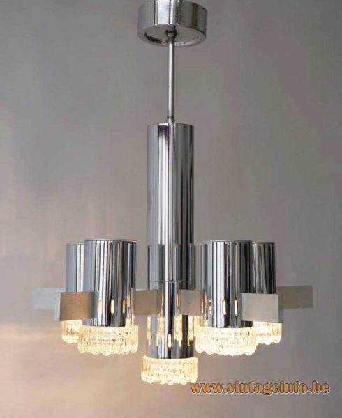 Gaetano Sciolari Geometric Chrome Chandelier 1