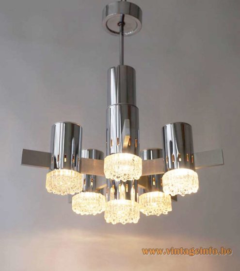 Gaetano Sciolari Geometric Chrome Chandelier 2