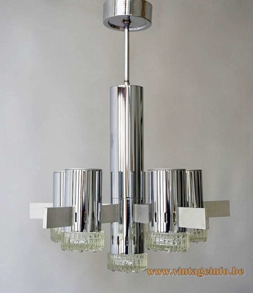Gaetano Sciolari Geometric Chrome Chandelier 5