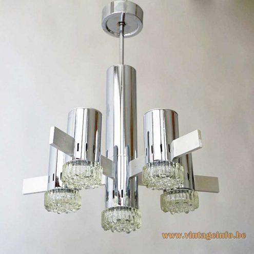 Gaetano Sciolari Geometric Chrome Chandelier 6