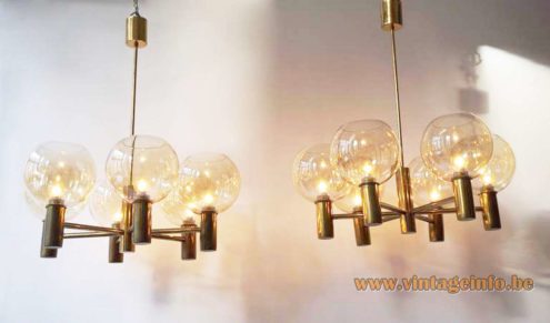 Hans Agne Jakobsson Smoked Globes Chandelier 1