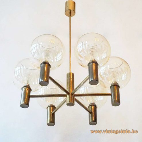 Hans Agne Jakobsson Smoked Globes Chandelier 5