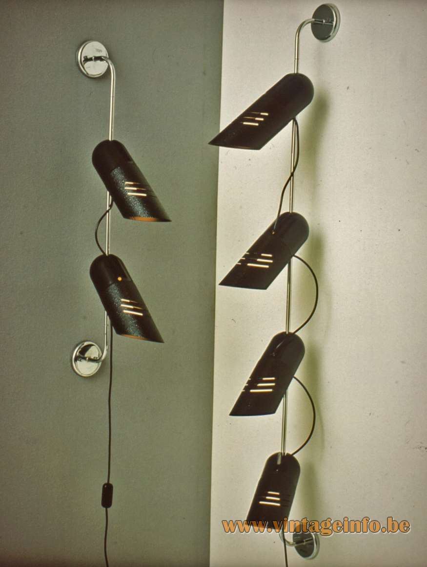 Harvey Guzzini Galdino Table Lamp design: Carlo Urbinati 1973 cast iron base tubular lampshade 1970s MCM