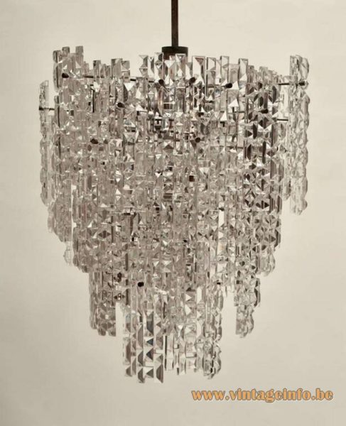 Kinkeldey Asymmetrical Faceted Crystal Glass Chandelier 4