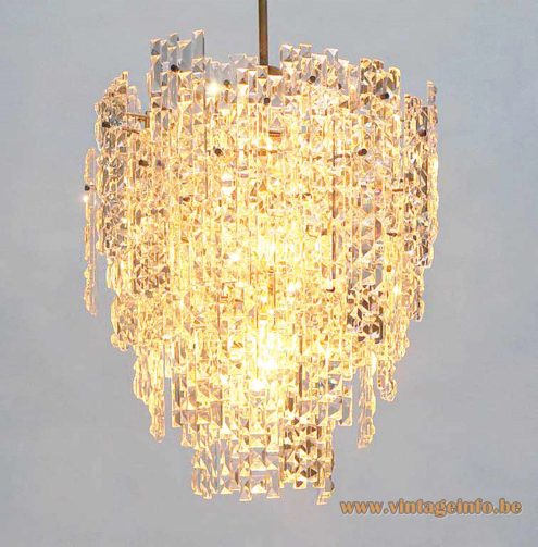 Kinkeldey Asymmetrical Faceted Crystal Glass Chandelier 5