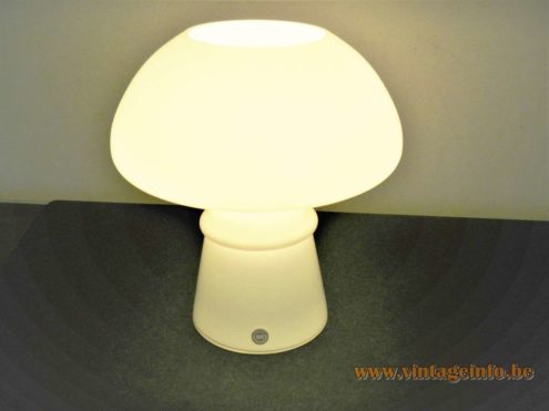 Odreco White Glass Mushroom Table Lamp 1