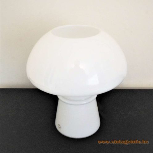 Odreco White Glass Mushroom Table Lamp 3